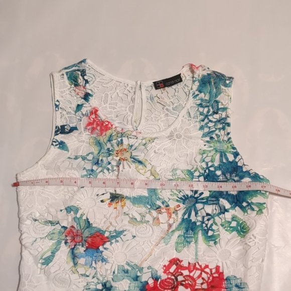 💎CARRE NOIR 💎 White Lace Ocean print dress - 6 - Picture 9 of 10